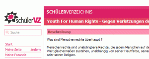 Gruppe "Youth for Human Rights" im SchülerVZ